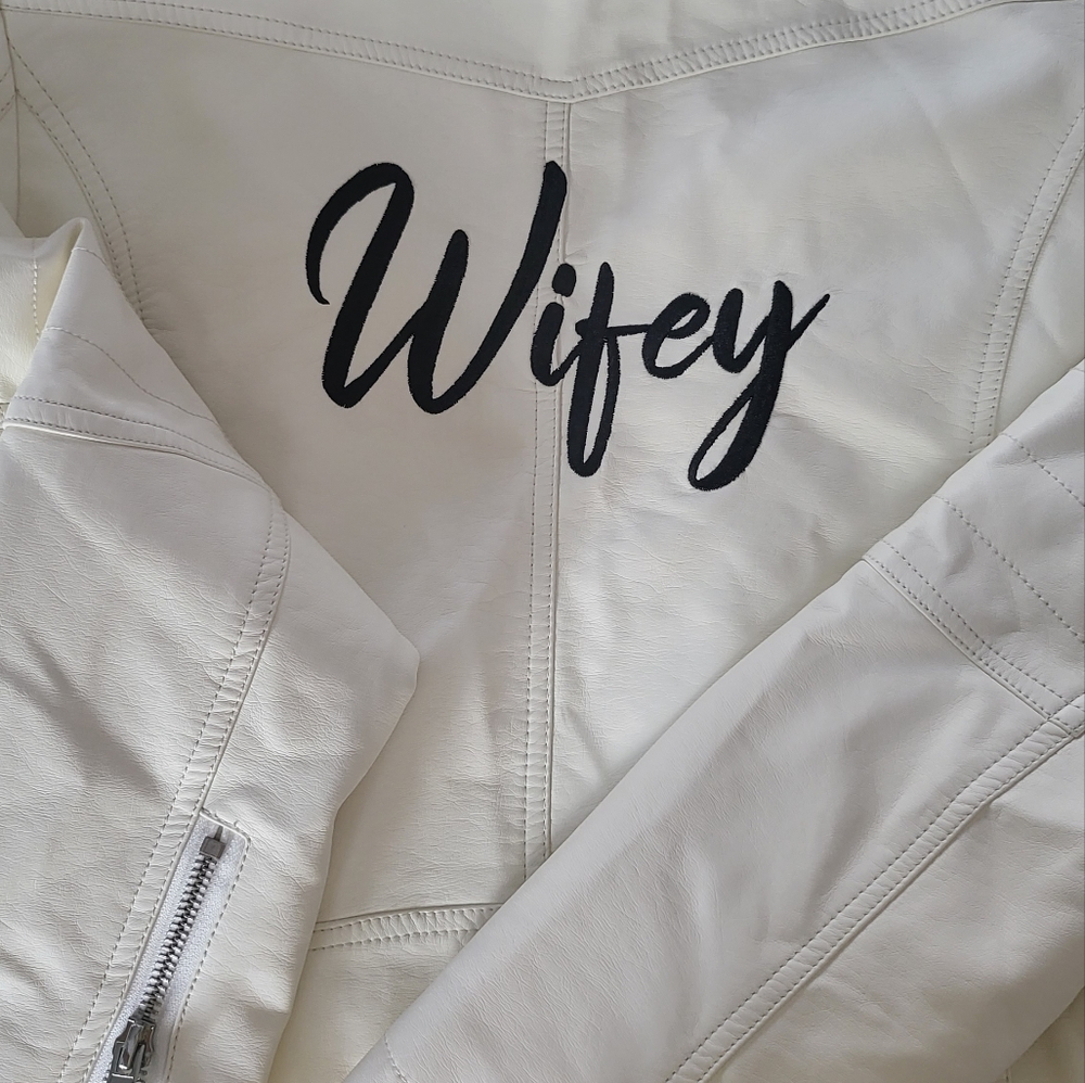 Wifey White Leather Jacket